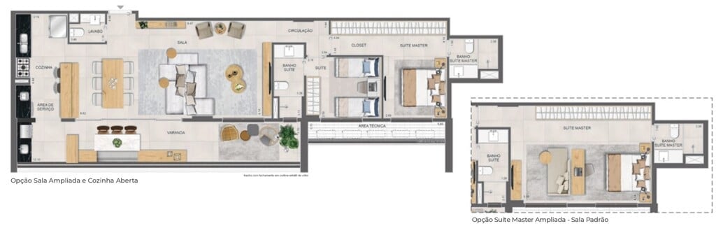 Planta 06 - 2 dorm 119 78m - opo