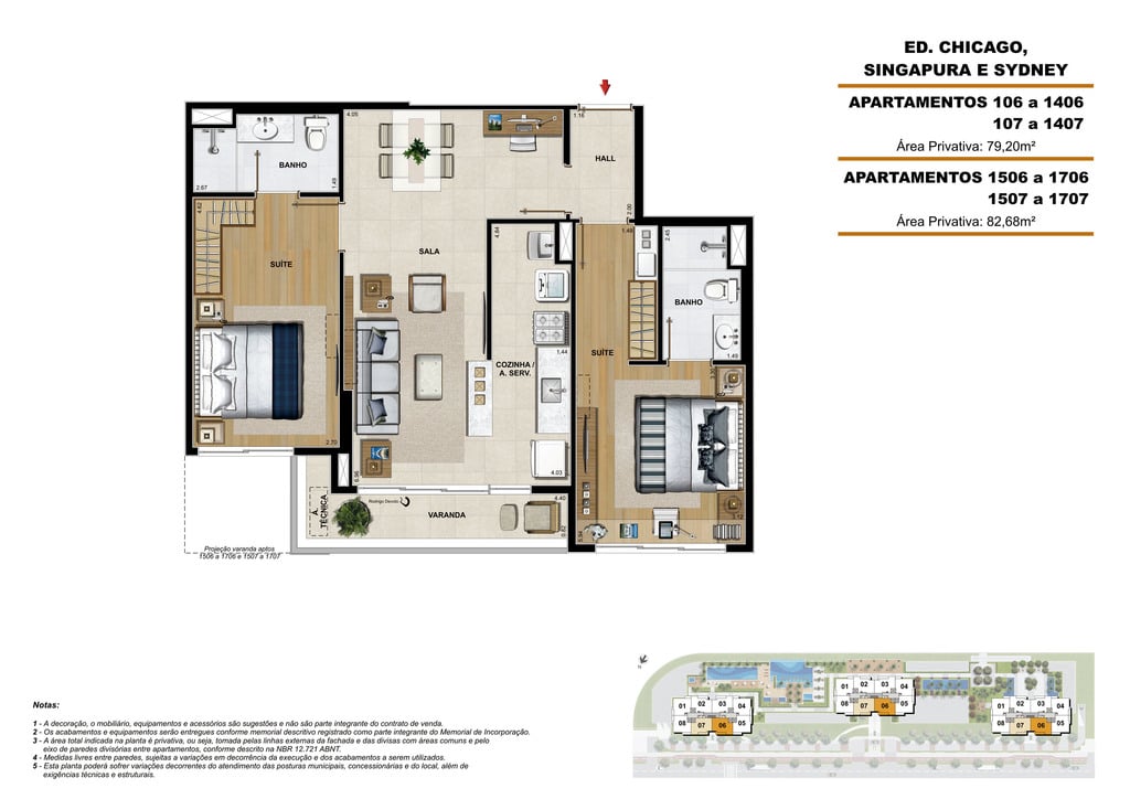 Planta 02 - 2 dorm 79 20m