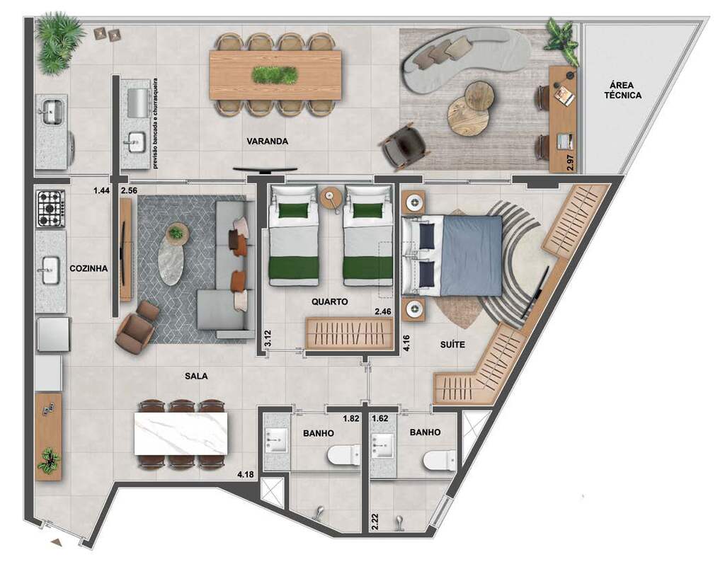 Planta 05 - 2 dorm 98 97m