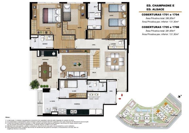 Planta 04 - 3 dorm 280 85m - cobertura