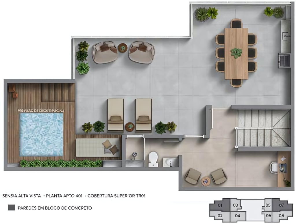 Planta 07 - 3 dorm 136,21m - cobertura duplex - superior