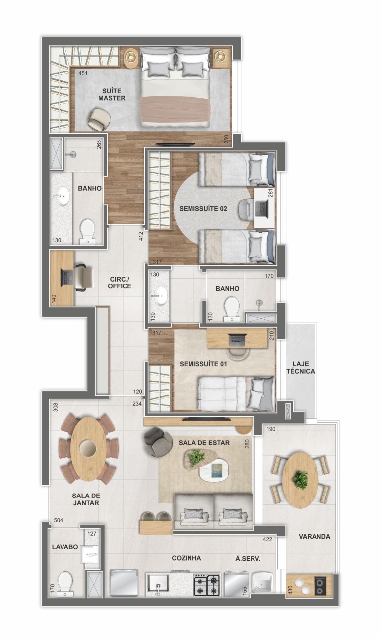 Planta 09 - 3 dorm 89,30m