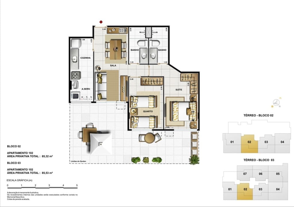 Planta 09 - 2 dorm 85 32m