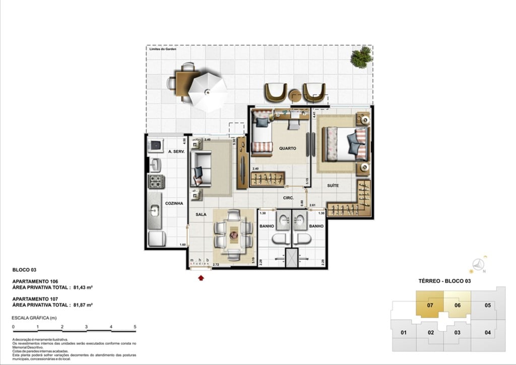 Planta 08 - 2 dorm 81 43m