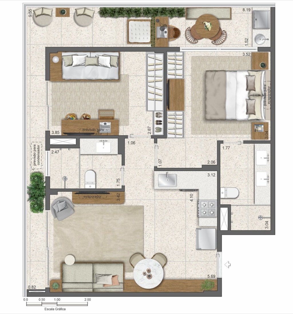 Planta 13 - 2 dorm 78,76m