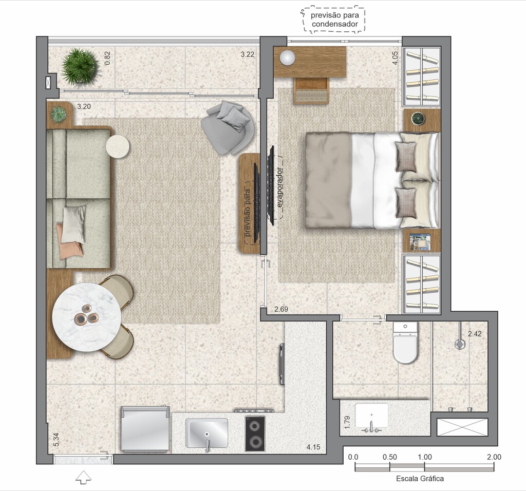 Planta 06 - 1 dorm 38,07m