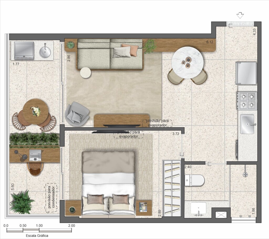 Planta 07 - 1 dorm 47,02m