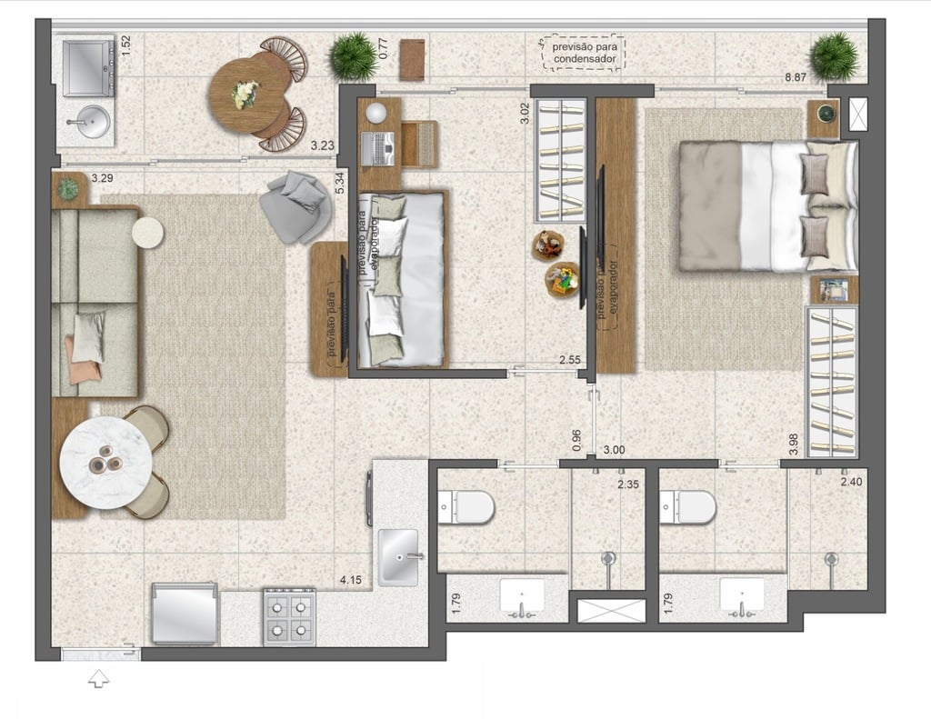 Planta 10 - 2 dorm 61,61m