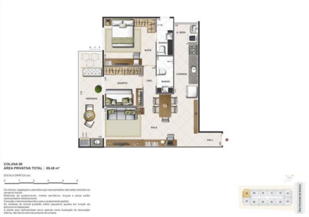 Planta 04 - 2 dorm 69 48m