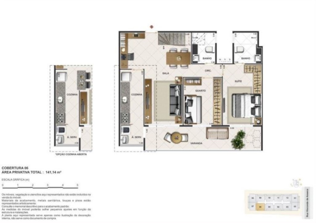 Planta 23 - 2 dorm 141 14m - cobertura