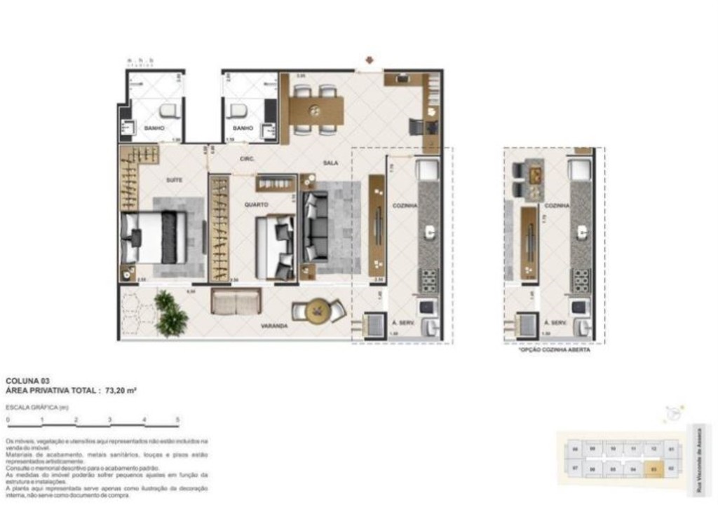 Planta 08 - 2 dorm 73 20m