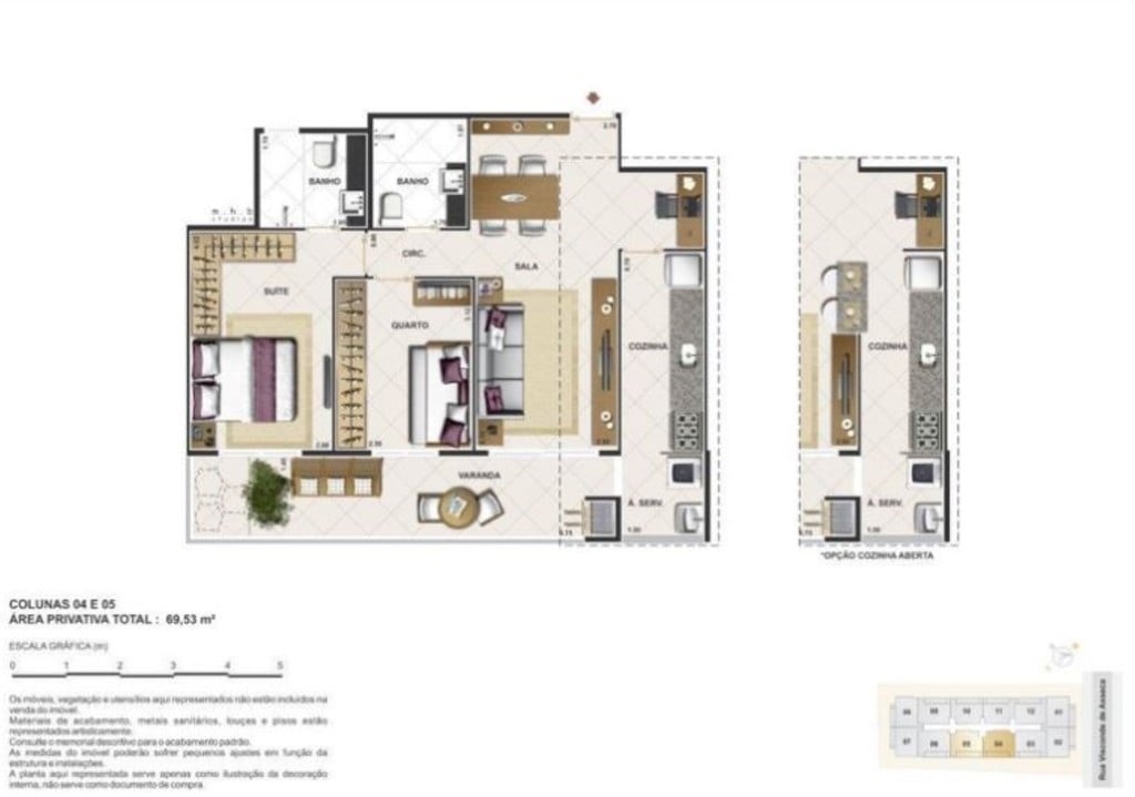 Planta 05 - 2 dorm 69 53m