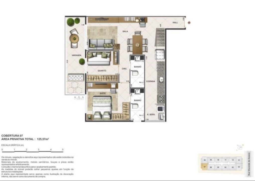 Planta 13 - 2 dorm 125 57m - cobertura