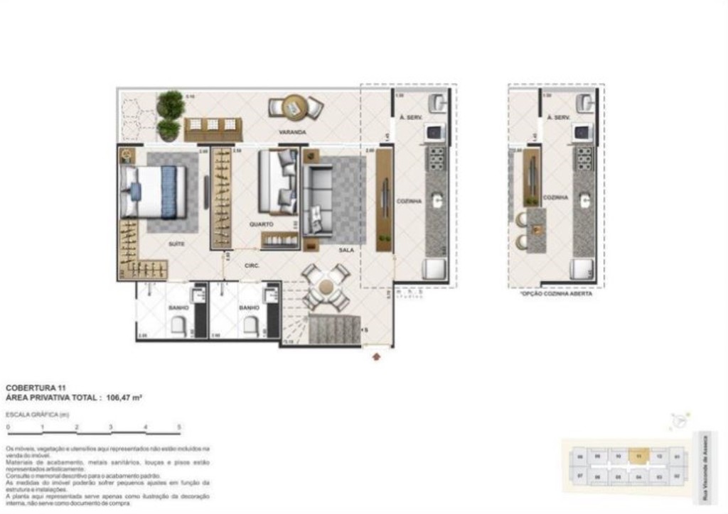 Planta 11 - 2 dorm 109 48m - cobertura