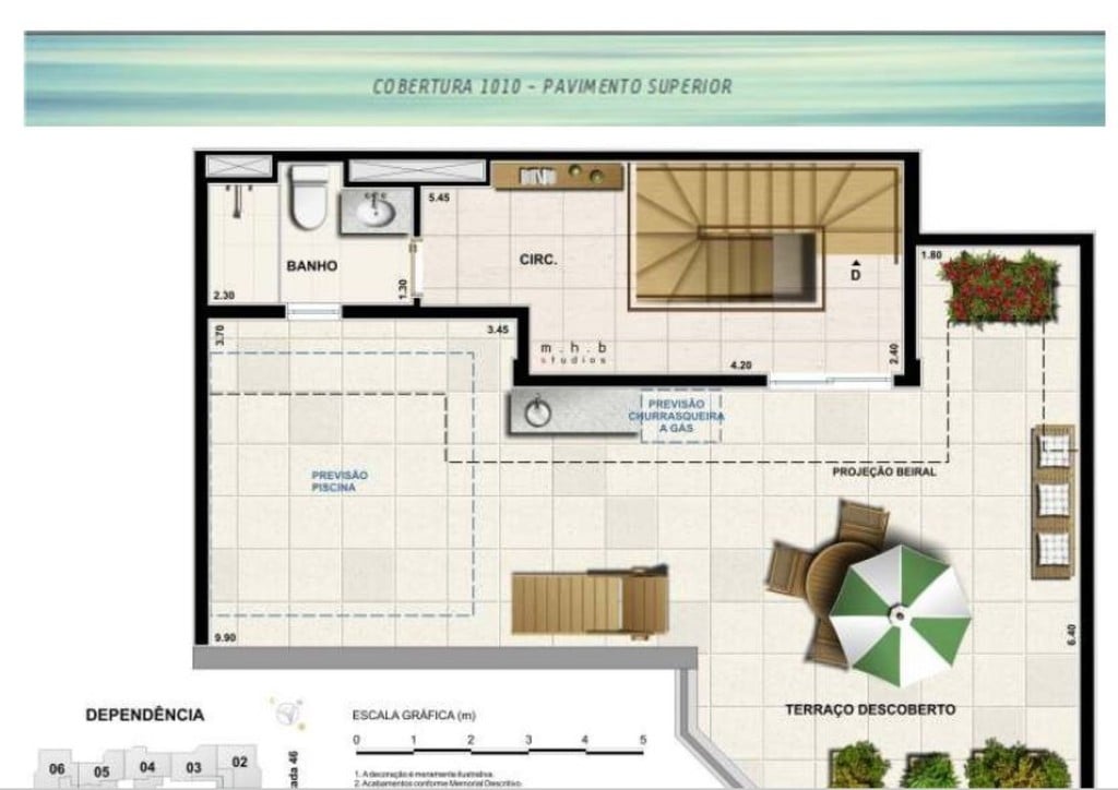 Planta 08 - 2 dorm 131 51m - cobertura