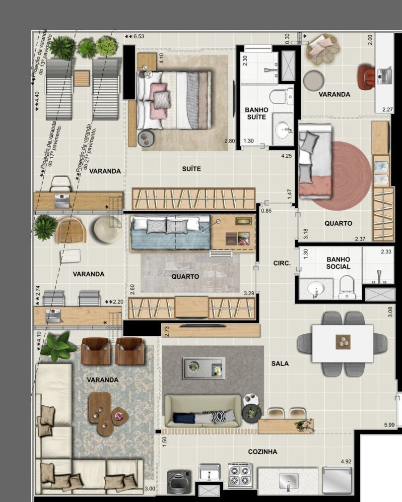 Planta 04 - 3 dorm 104 69m