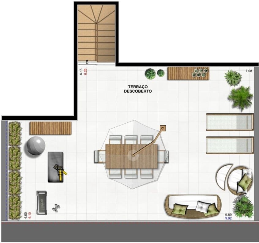 Planta 18 - 2 dorm 146 81m - cobertura duplex - superior