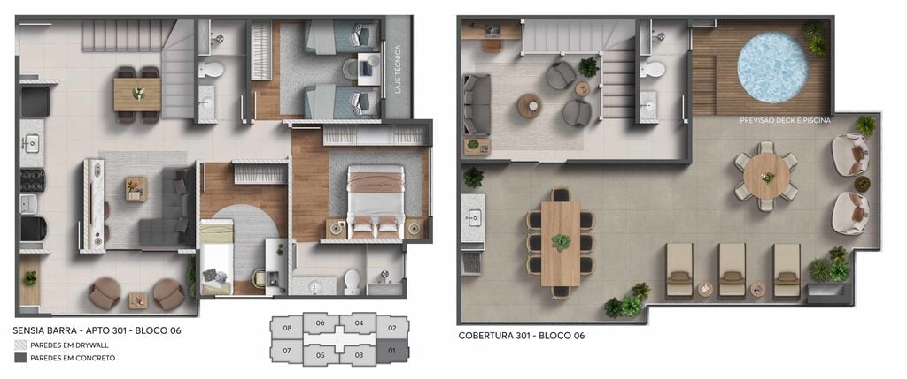 Planta 06 - 3 dorm 148,48m - cobertura duplex