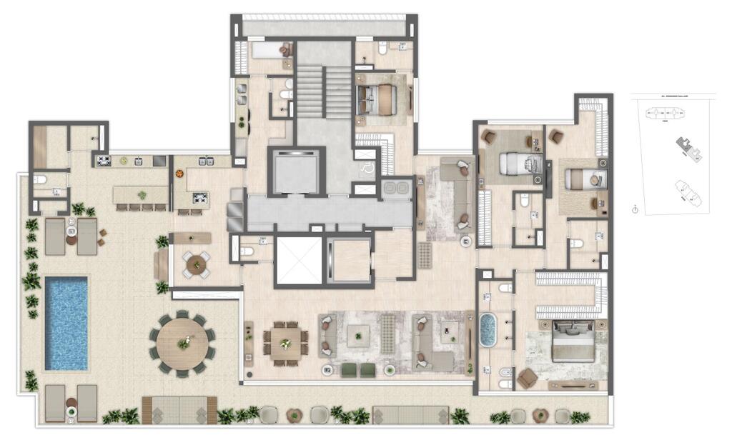 Planta 11 - 4 dorm 376 50m - cobertura horizontal