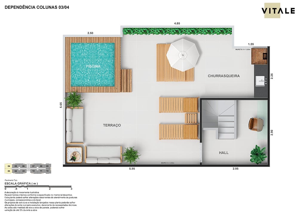 Planta 14 - 2 dorm 103,20m - cobertura duplex - superior