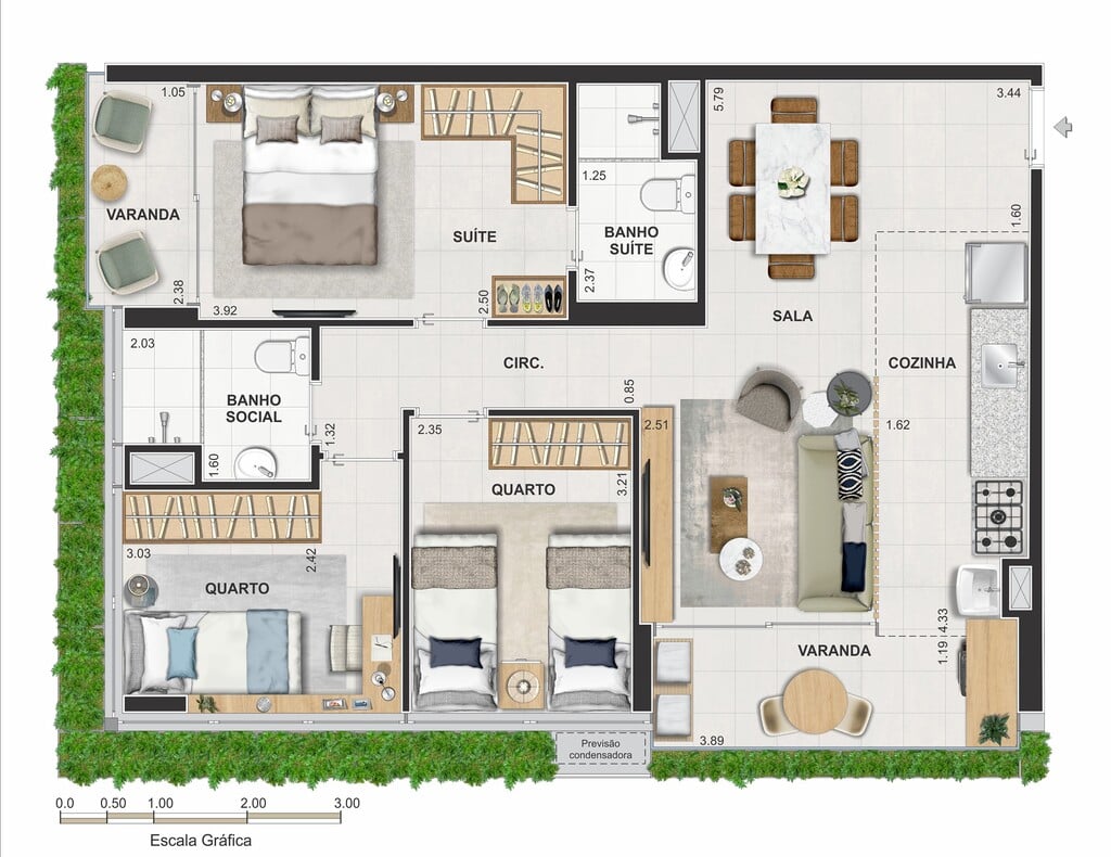 Planta 03 - 3 dorm 73,60m