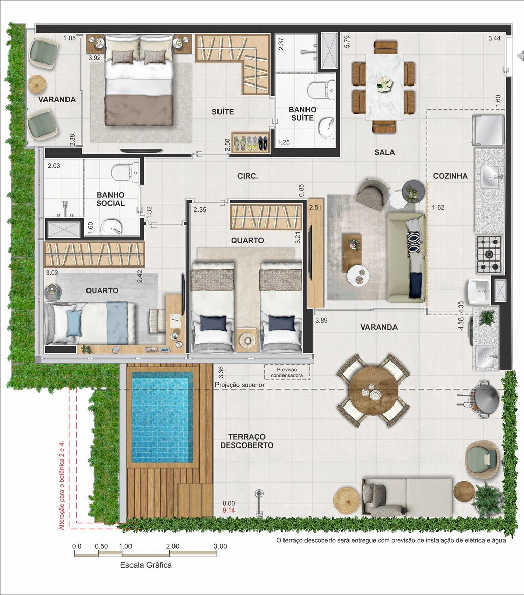 Planta 05 - 3 dorm 101,06m - garden