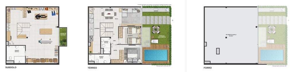 Planta 14 - 2 dorm 163,06m - garden