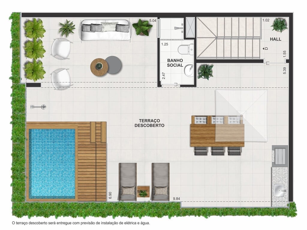 Planta 12 - 3 dorm 145,37m - cobertura duplex - superior