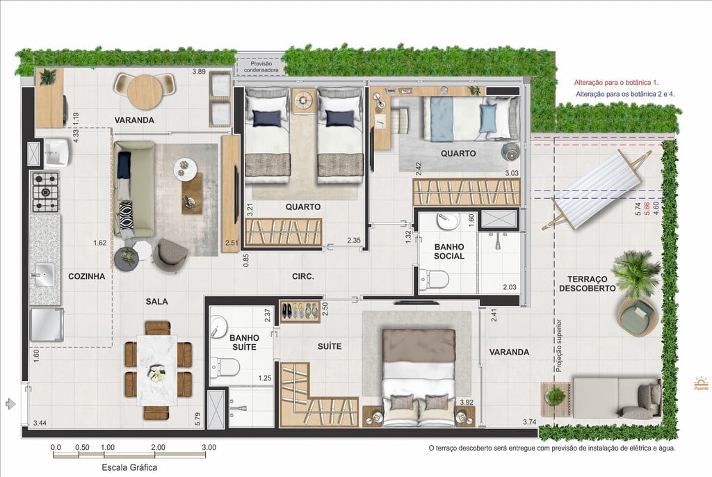 Planta 04 - 3 dorm 86,74m - garden