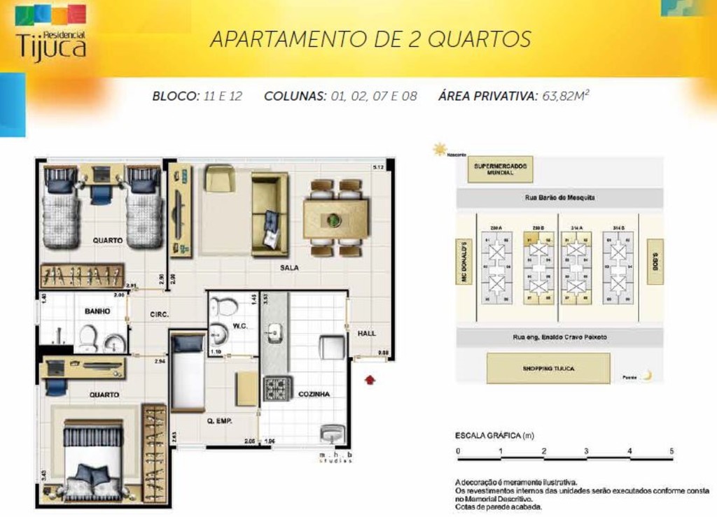 Planta 01 - 2 dorm 63 82m