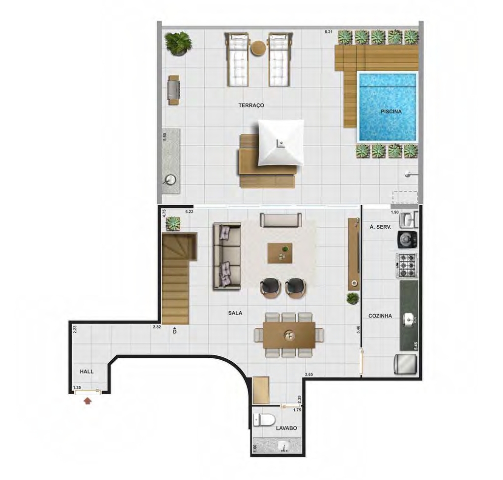 Planta 11 - 4 dorm 197m - cobertura duplex - superior