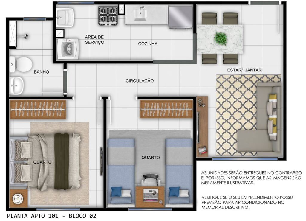 Planta 01 - 2 dorm 41 32m