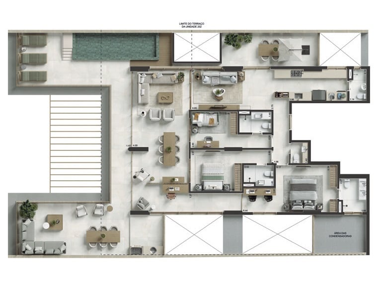 Planta 06 - 3 dorm 284m - garden