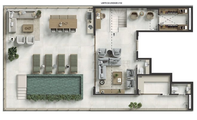 Planta 08 - 3 dorm 330m - cobertura duplex - superior