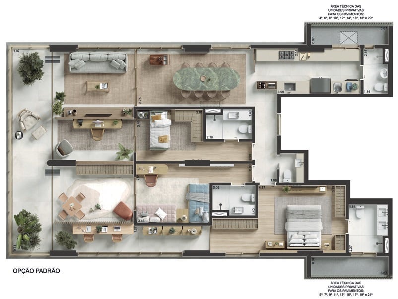 Planta 02 - 3 dorm 167m - opo 1