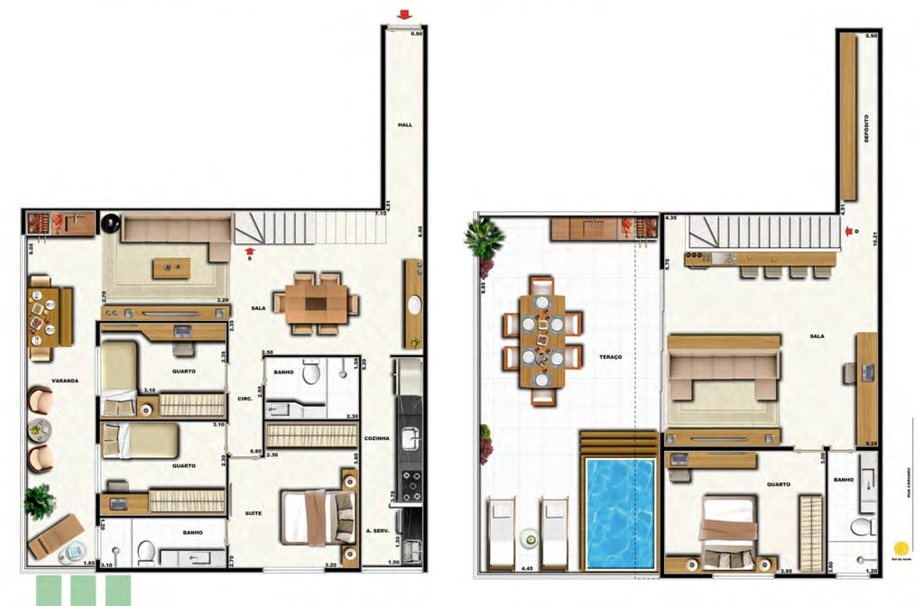 Planta 26 - 4 dorm 191m - cobertura duplex