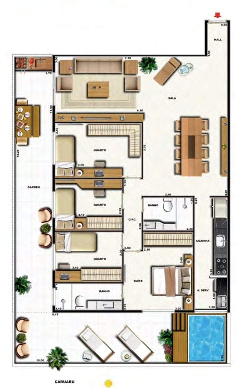 Planta 18 - 4 dorm 146 75m - garden