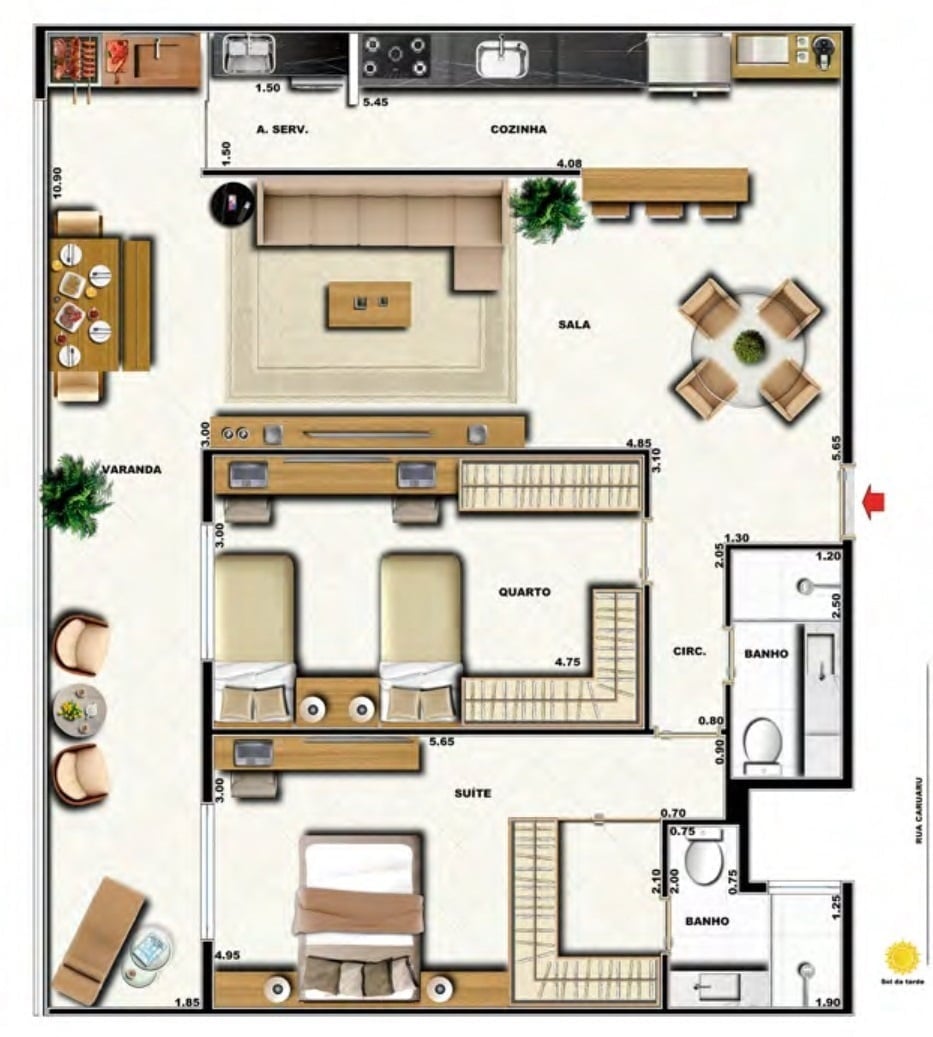 Planta 08 - 2 dorm 97 24m