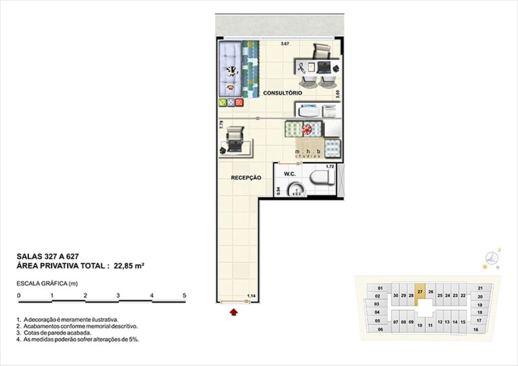 Planta 12 - 22 85m