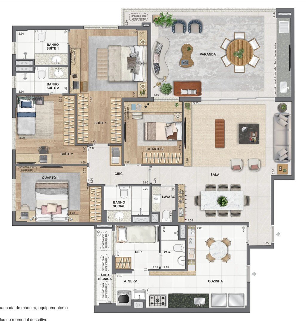 Planta 04 - 4 dorm 171,88m