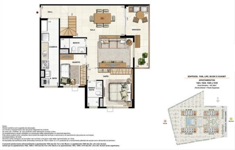 Planta 11 - 3 dorm 167,37m - cobertura duplex