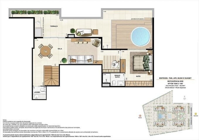 Planta 12 - 3 dorm 162,24m - cobertura duplex