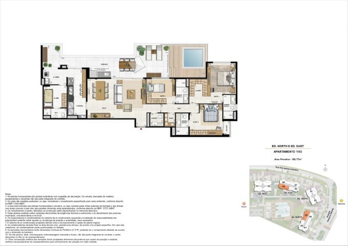 Planta 04 - 3 dorm 180 77m