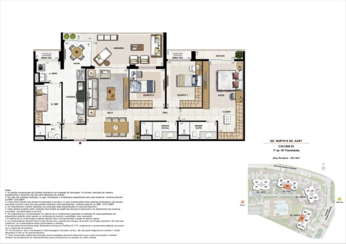 Planta 02 - 3 dorm 125 14m