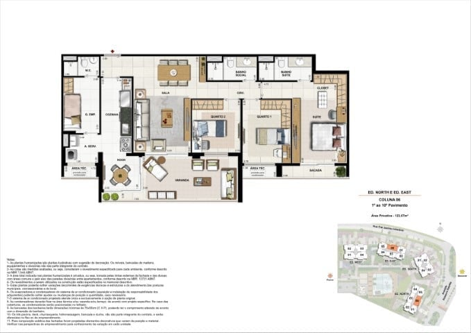 Planta 08 - 3 dorm 123 67m