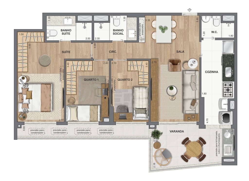 Planta 14 - 3 dorm 92,02m