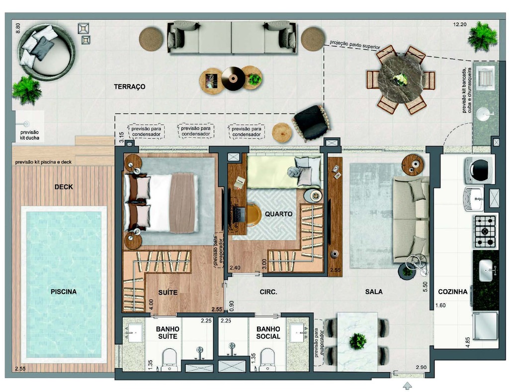 Planta 21 - 2 dorm 112,66m - garden