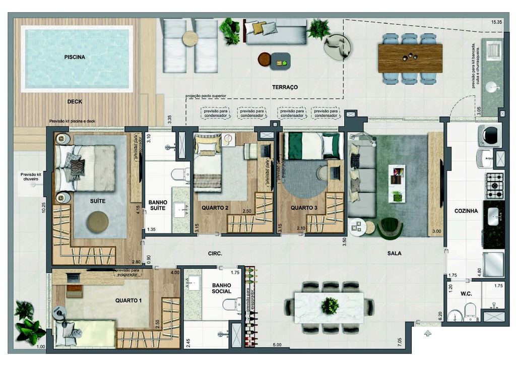 Planta 32 - 2 dorm 162,27m - garden