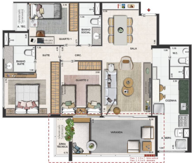 Planta 09 - 3 dorm 106 14m