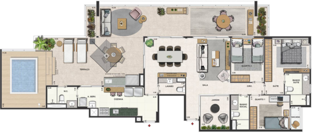 Planta 11 - 3 dorm 197 95m